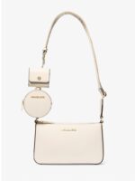 MICHAEL KORS Jet Set Saffiano Leather Crossbody Bag with Case for Apple Airpods Pro IN Cream