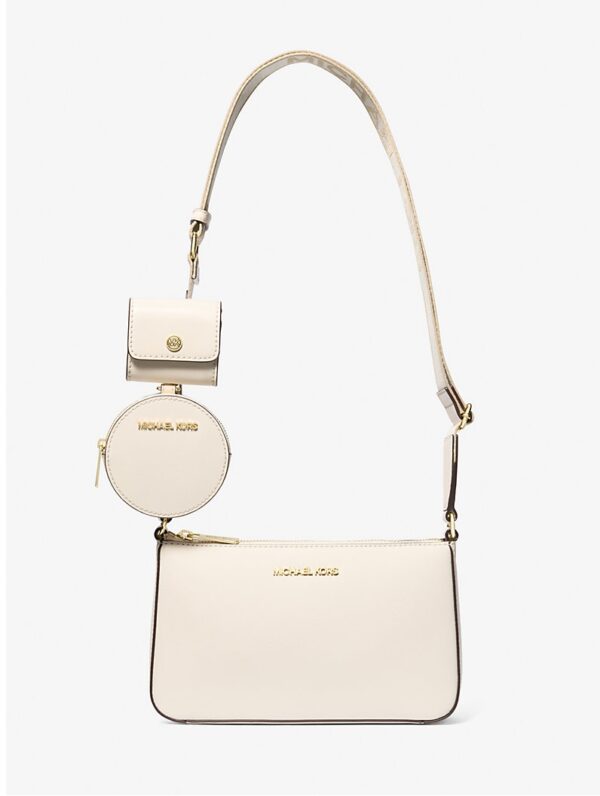 MICHAEL KORS Jet Set Saffiano Leather Crossbody Bag with Case for Apple Airpods Pro IN Cream