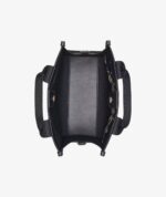 KARL LAGERFELD CHRSITINA MEDIUM KNIT TOTE  WITH CROSSBODY STRAP IN BLACK