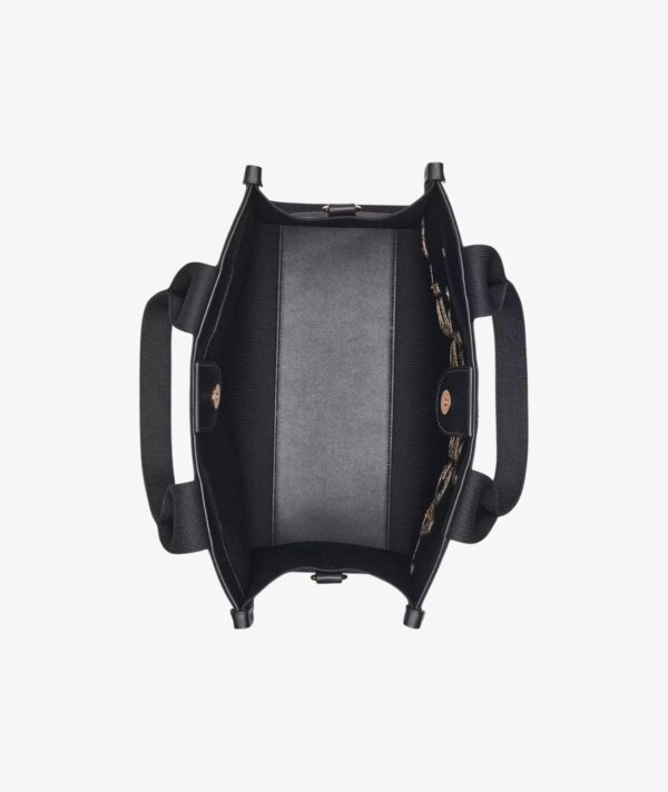 KARL LAGERFELD CHRSITINA MEDIUM KNIT TOTE  WITH CROSSBODY STRAP IN BLACK