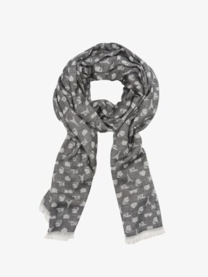 KARL LAGERFELD KARL ICON REVERSIBLE SCARF IN GREY