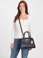 GUESS Kyrie Saffiano Satchel IN BLACK