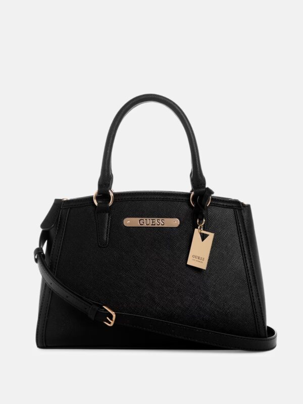 GUESS Kyrie Saffiano Satchel IN BLACK