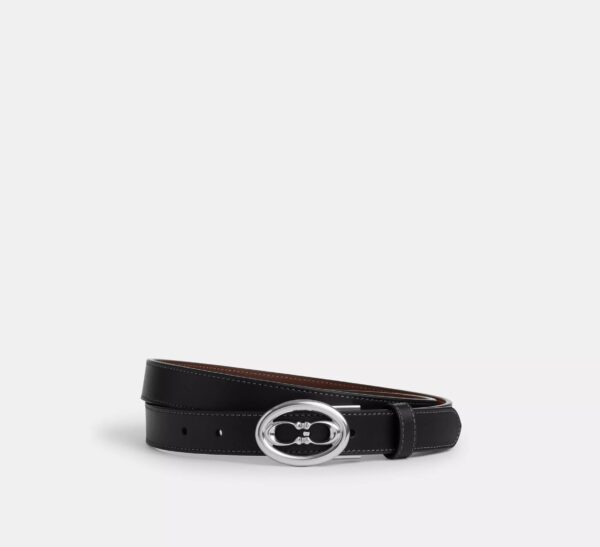 COACH LEATHER Cut-To-Size Belt WITH SILVER Buckle IN BLACK