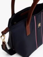 TOMMY HILFIGER Signature Stripe Mini Tote Bag IN NAVY BLUE