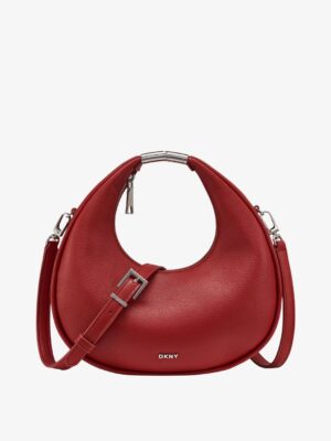 DKNY Margot Crescent Small Crossbody Bag in RUBY RED