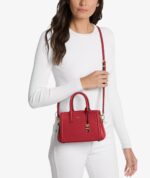 Michael Kors Laila Extra Small Leather Crossbody Bag IN CRIMSON