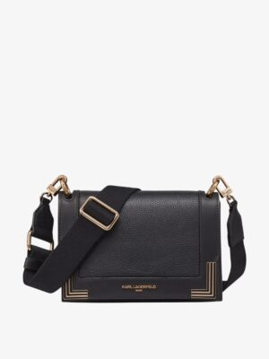 KARL LAGERFELD PARIS Camille leather Shoulder Handbag in black