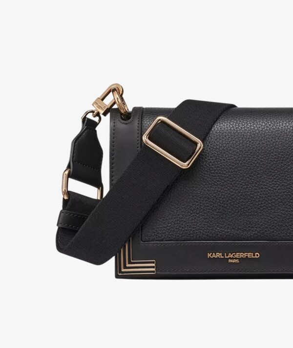 KARL LAGERFELD PARIS Camille leather Shoulder Handbag in black