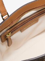 Michael Kors Taryn Small Leather & Signature Logo and Convertible Bag IN BROWN