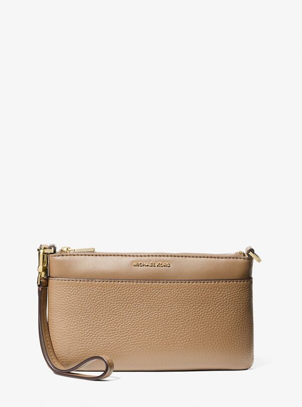 Michael Kors Medium Pebbled Leather Wristlet IN HUSK