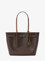 Michael Kors Carson Large Signature Logo Tote Bag in Brown
