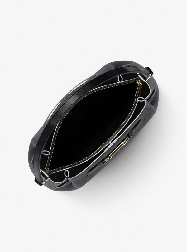 Michael Kors Carson Medium Pebbled Leather Convertible Bucket Crossbody Bag in Black