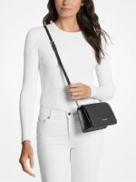 Michael Kors Jet Set Medium flap Signature Logo Crossbody Bag In Black