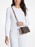 Michael Kors Jet Set Medium flap Signature Logo Crossbody Bag In BROWN