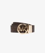 Michael Kors Reversible 2 IN 1 Logo and Smooth Belt IN BROWN AND BLACK