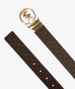 Michael Kors Reversible 2 IN 1 Logo and Smooth Belt IN BROWN AND BLACK