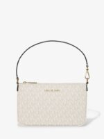 Michael Kors Small Signature Logo Convertible Wristlet in Vanilla