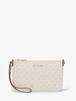 Michael Kors Small Signature Logo Convertible Wristlet in Vanilla