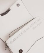 KARL LAGERFELD PARIS Tropez Small Leather Crossbody bag In white