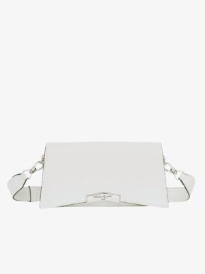 KARL LAGERFELD PARIS Tropez Small Leather Crossbody bag In white