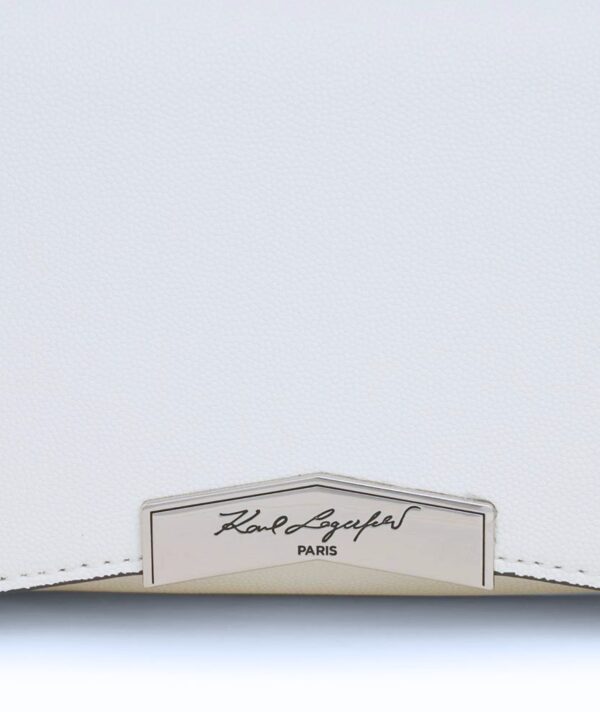 KARL LAGERFELD PARIS Tropez Small Leather Crossbody bag In white