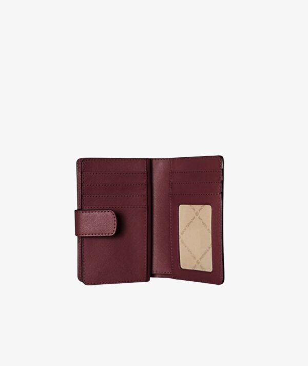 MICHAEL KORS Medium Crossgrain Leather Bifold Wallet in burgundy