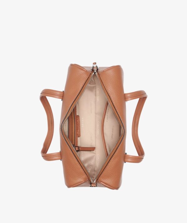 Calvin Klein Rue East-West Top Handle Convertible Satchel in CARAMEL