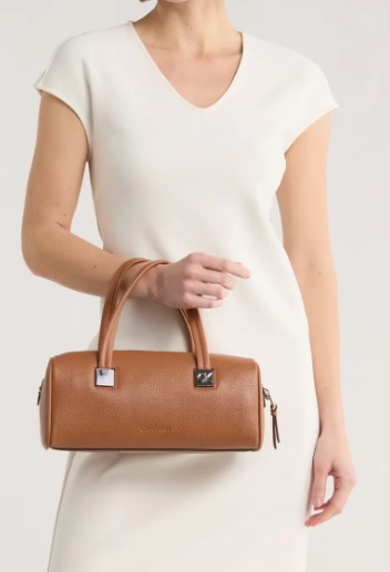 Calvin Klein Rue East-West Top Handle Convertible Satchel in CARAMEL