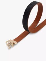 TOMMY HILFIGER Monogram Buckle Reversible Leather Belt IN NAVY & COGNAC
