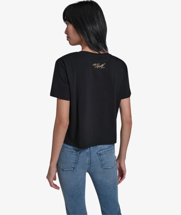 KARL LAGERFELD ALL OVER HEARTS TSHIRT IN SOFT BLACK