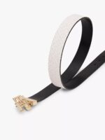 TOMMY HILFIGER Monogram Buckle Reversible Leather Belt IN BLACK & SOFT CREAM