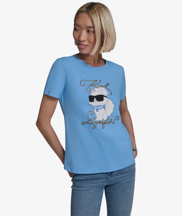 KARL LAGERFELD WOMEN'S SAILOR TSHIRT IN BLUE