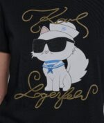 KARL LAGERFELD WOMEN'S SAILOR TSHIRT IN BLACK