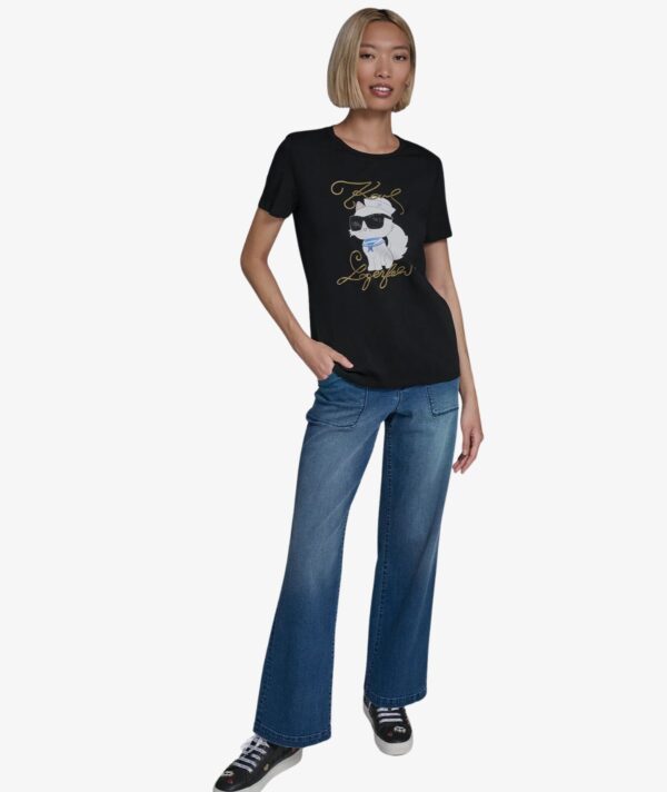 KARL LAGERFELD WOMEN'S SAILOR TSHIRT IN BLACK