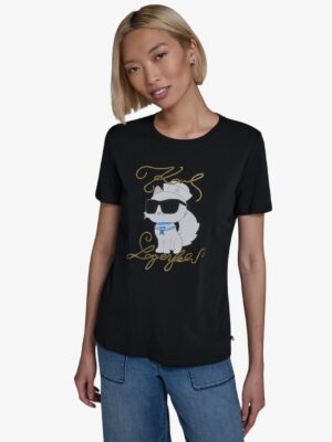 KARL LAGERFELD WOMEN'S SAILOR TSHIRT IN BLACK
