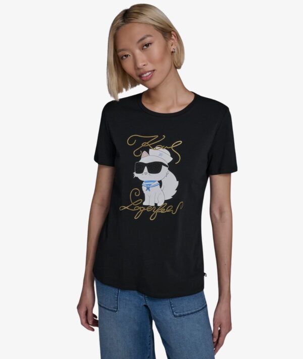 KARL LAGERFELD WOMEN'S SAILOR TSHIRT IN BLACK