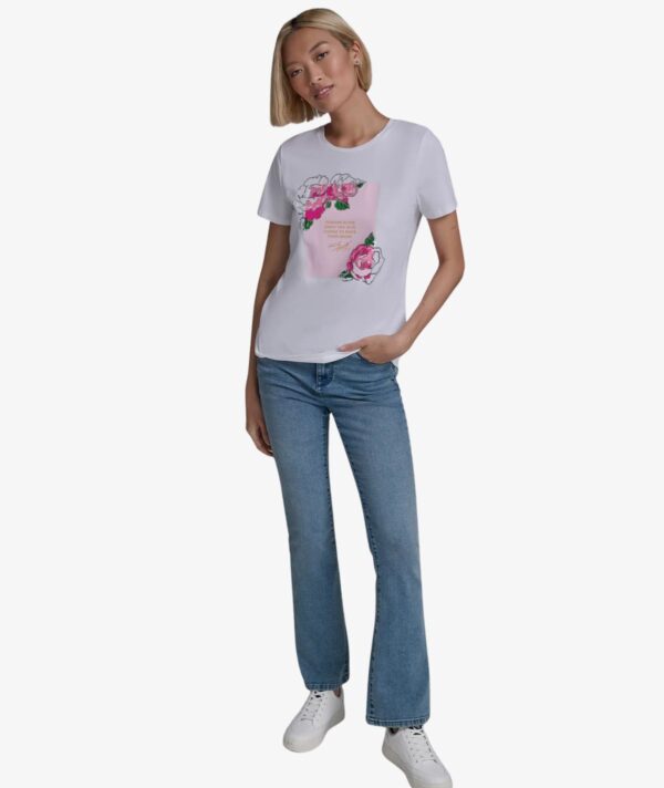 KARL LAGERFELD WOMEN'S FLORAL TSHIRT IN WHITE