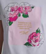KARL LAGERFELD WOMEN'S FLORAL TSHIRT IN WHITE