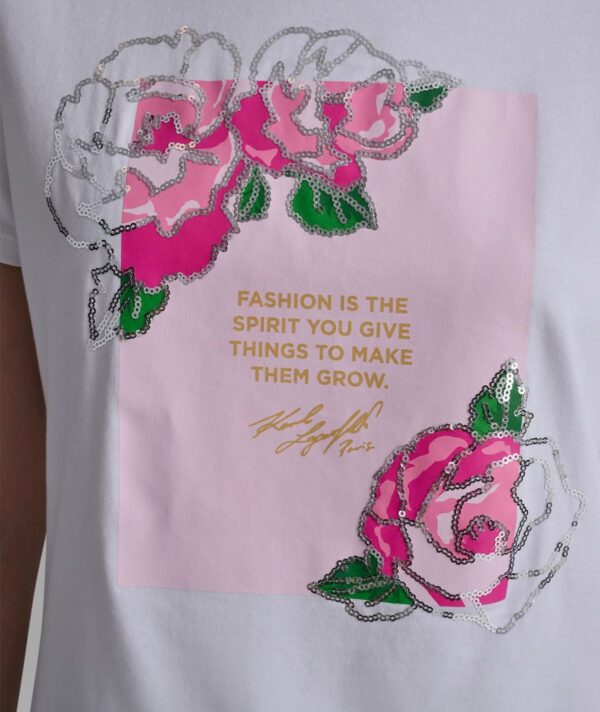 KARL LAGERFELD WOMEN'S FLORAL TSHIRT IN WHITE