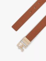 TOMMY HILFIGER Monogram Buckle Reversible Leather Belt IN NAVY & COGNAC
