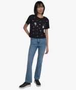 KARL LAGERFELD ALL OVER HEARTS TSHIRT IN SOFT BLACK