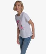 KARL LAGERFELD WOMEN'S FLORAL TSHIRT IN WHITE
