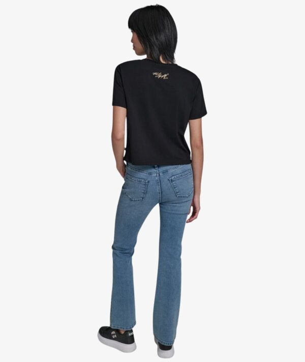 KARL LAGERFELD ALL OVER HEARTS TSHIRT IN SOFT BLACK