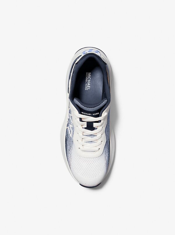 Michael Kors Stretch Knit Trainer IN WHITE NAVY