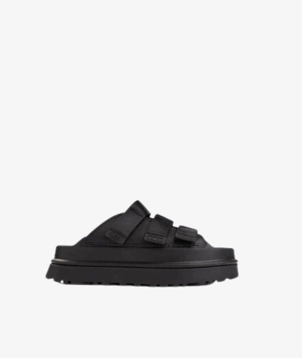 UGG Goldenglow Platform Slide Sandal IN DARK SAND BLACK