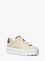 Michael Kors Romey Metallic Two-Tone Signature Logo Platform CREAM
