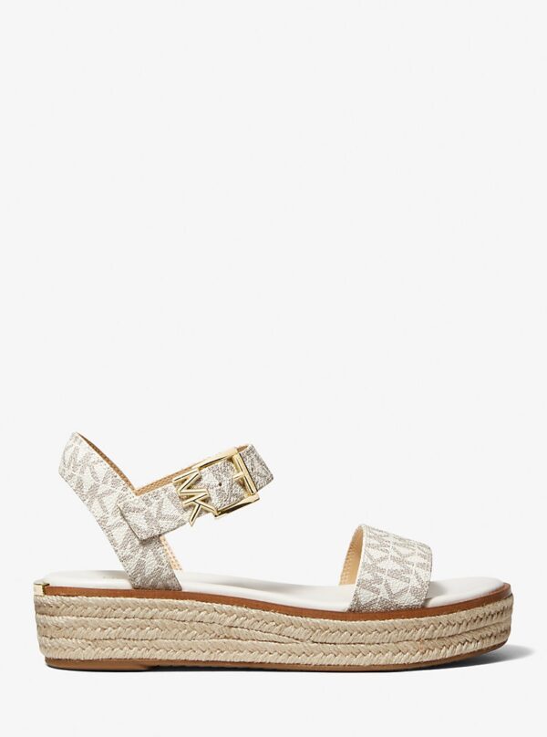 Michael Kors Signature Logo Platform Espadrille Sandal IN CREAM