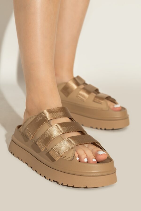 UGG Goldenglow Platform Slide Sandal IN DARK SAND