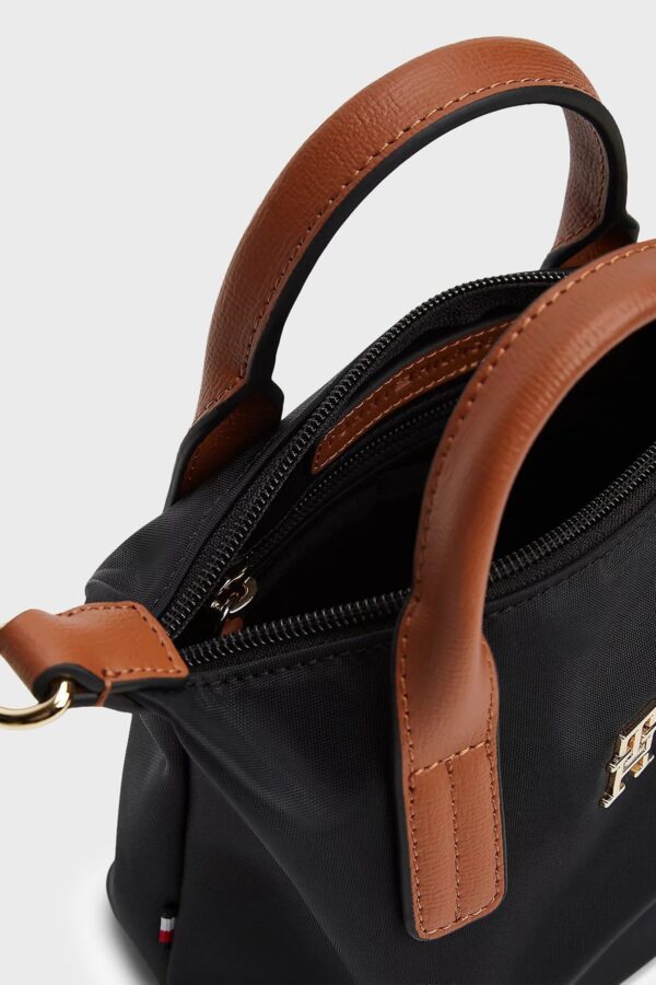 TOMMY HILFIGER TH Monogram Crossbody MICRO Tote Bag IN BLACK